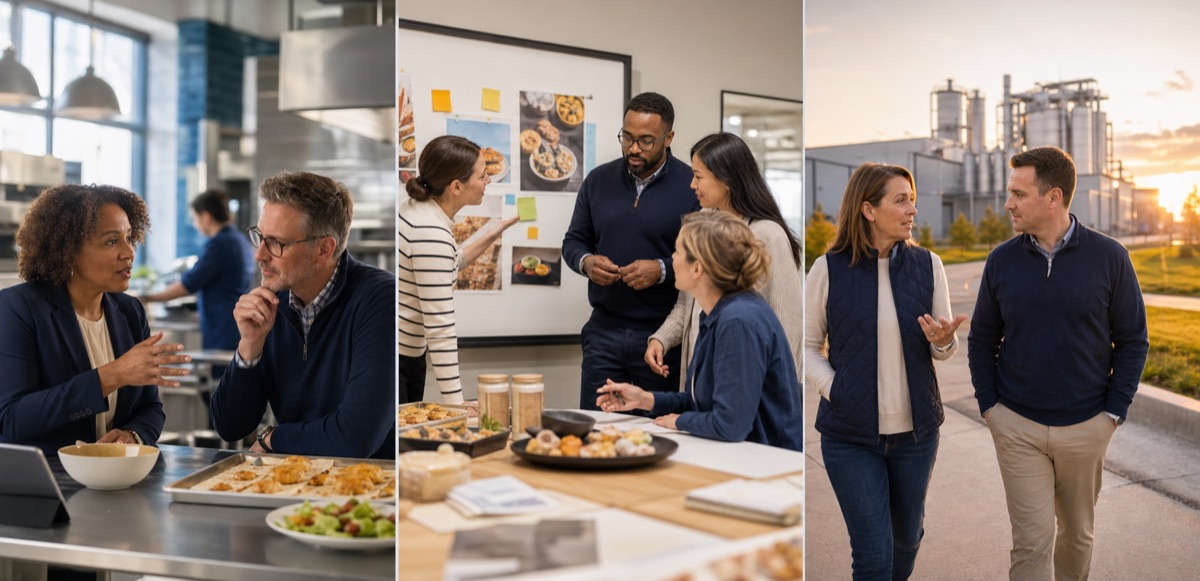 Notional leadership conversation around a working table